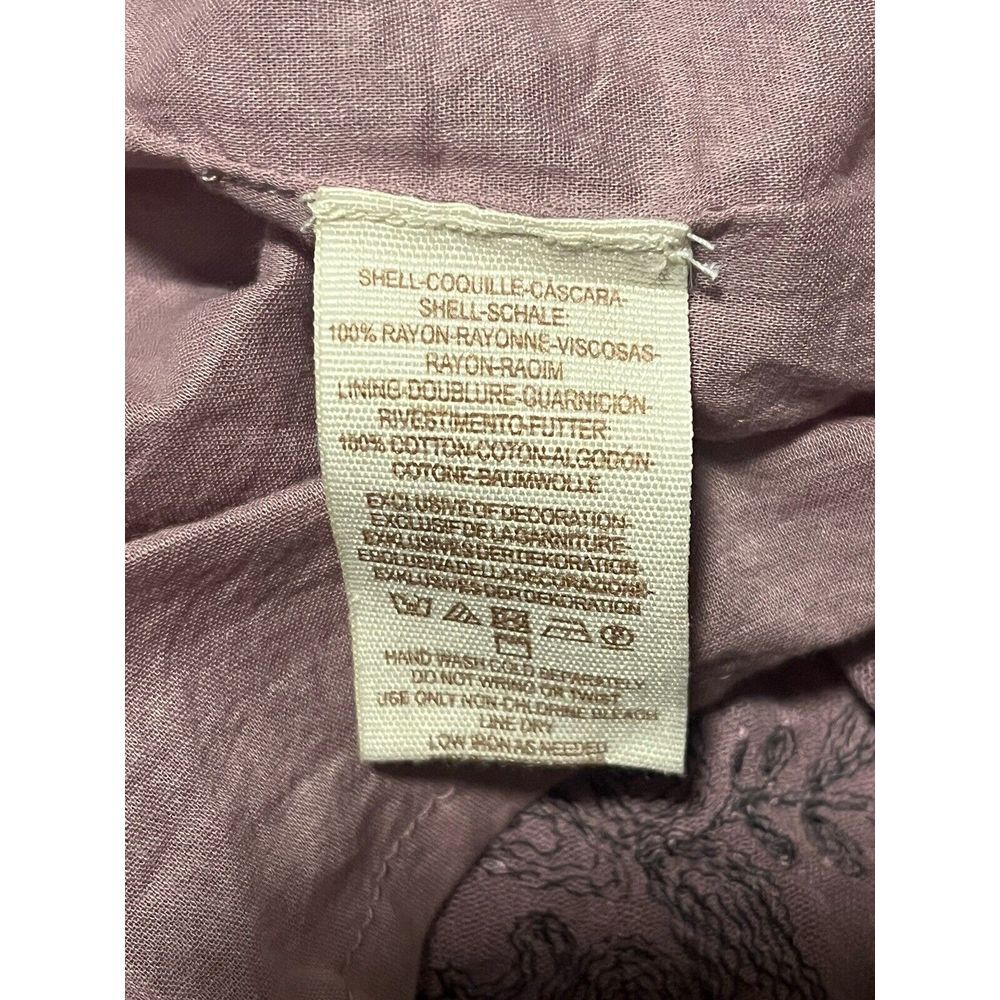 Free People Embroidered Austin Mini Dress long sleeve floral boho lavender Med - Picture 4 of 8